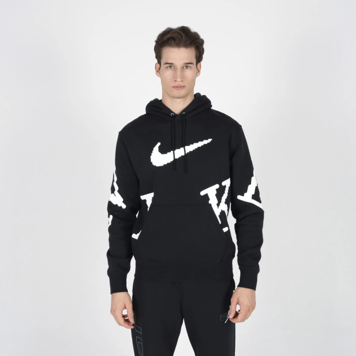 Pánska mikina s kapucňou NIKE M NK CLUB BB GX HDY NEO VAR BLACK WHITE · záber 2