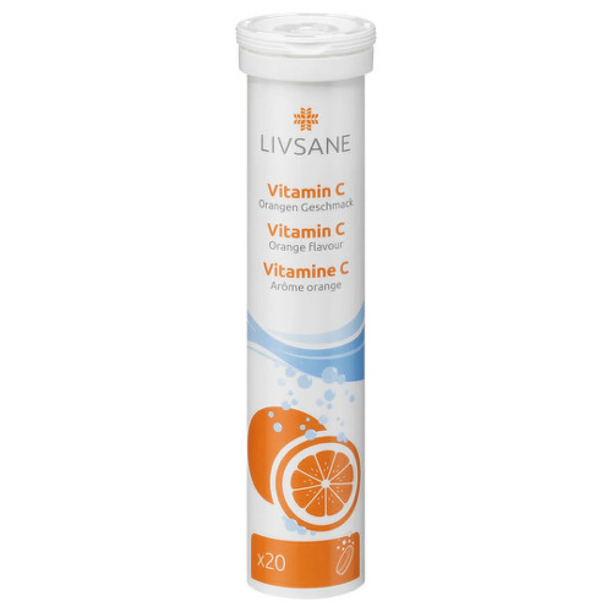 LIVSANE Vitamín C pomaranč 20 šumivých tabliet · záber 1