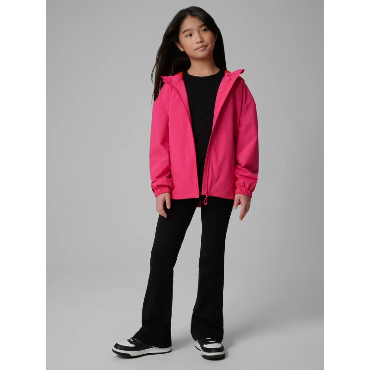 Dievčenská turistická bunda s kapucňou 4F JUNIOR TECHNICAL JACKET U1096-55S-HOT PINK · záber 5