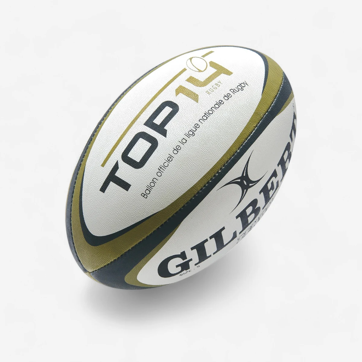 GILBERT Lopta na ragby Gilbert Top 14, veľ. 5, biela pozlátená 5 · záber 1