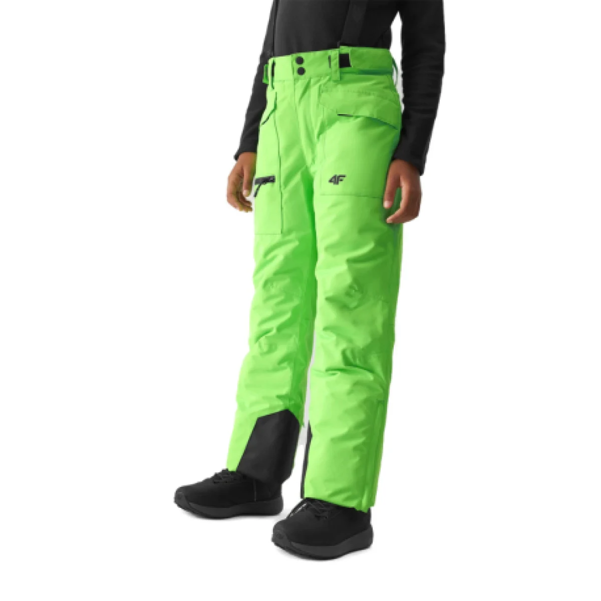 Chlapecké lyžařské kalhoty 4F JUNIOR TROUSERS FNK-JAW23TFTRM360-41N-GREEN NEON · záber 1