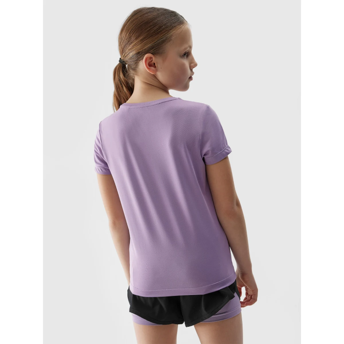 Dívčí tréninkové tričko s krátkým rukávem 4F JUNIOR TSHIRT FNK-4FJWSS24TFTSF696-51S-VIOLET · záber 3