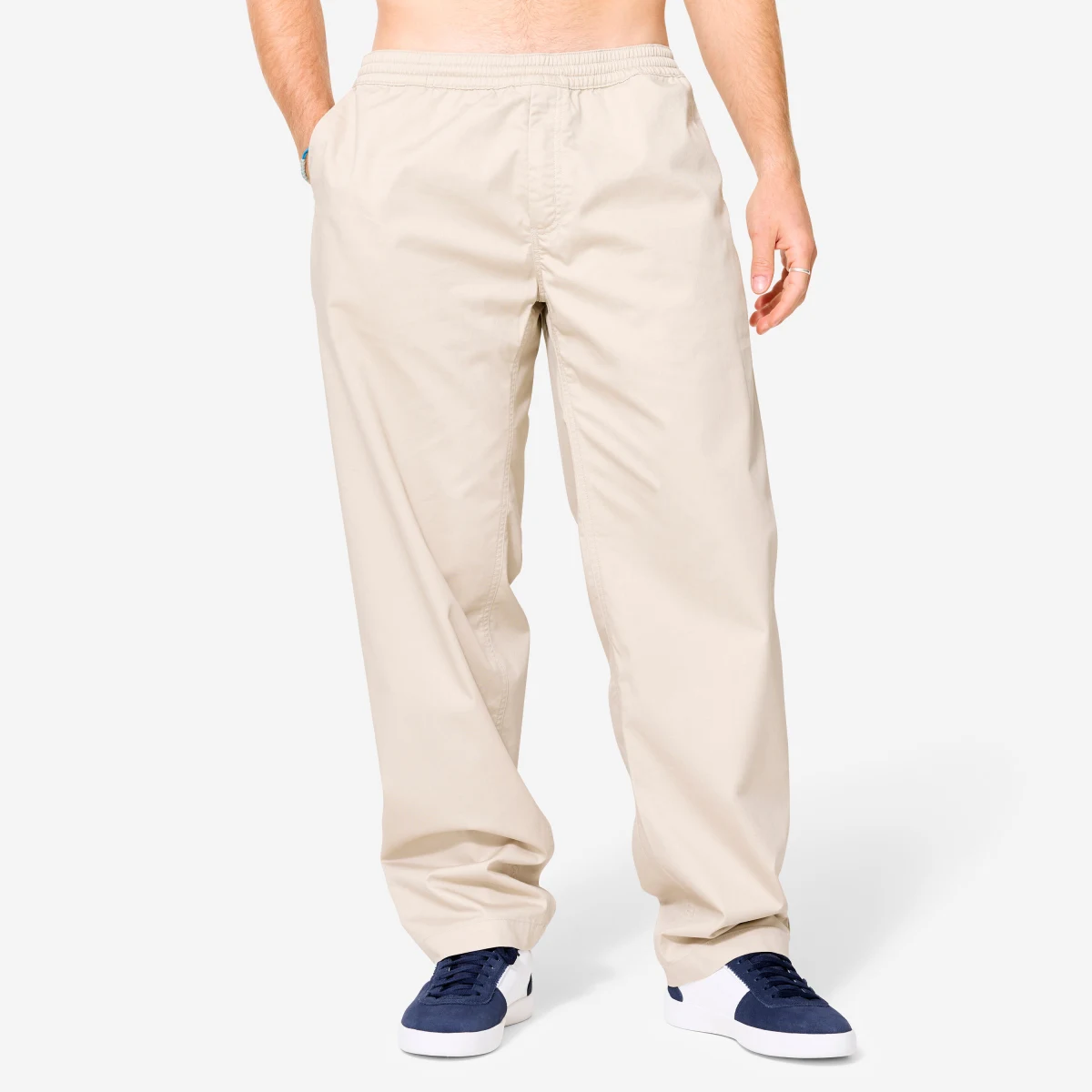 DECATHLON Skateboardové nohavice chino N500 Light béžové S · záber 1