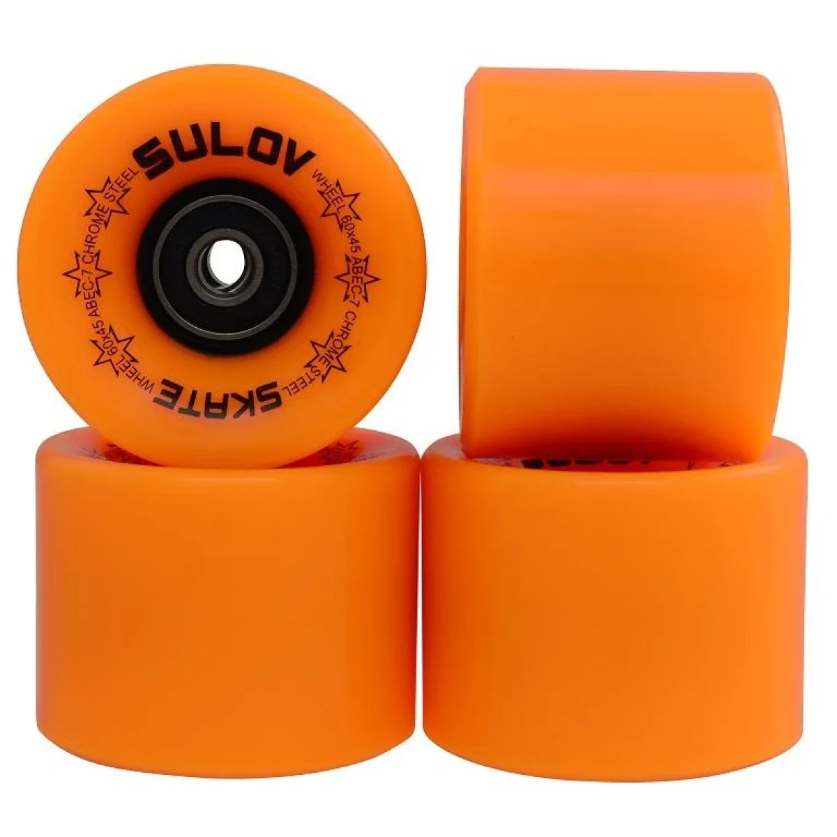 Sulov Kolečka Penny board Neon Orange 60 x 45mm 85a sada 4ks s ložisky · záber 1