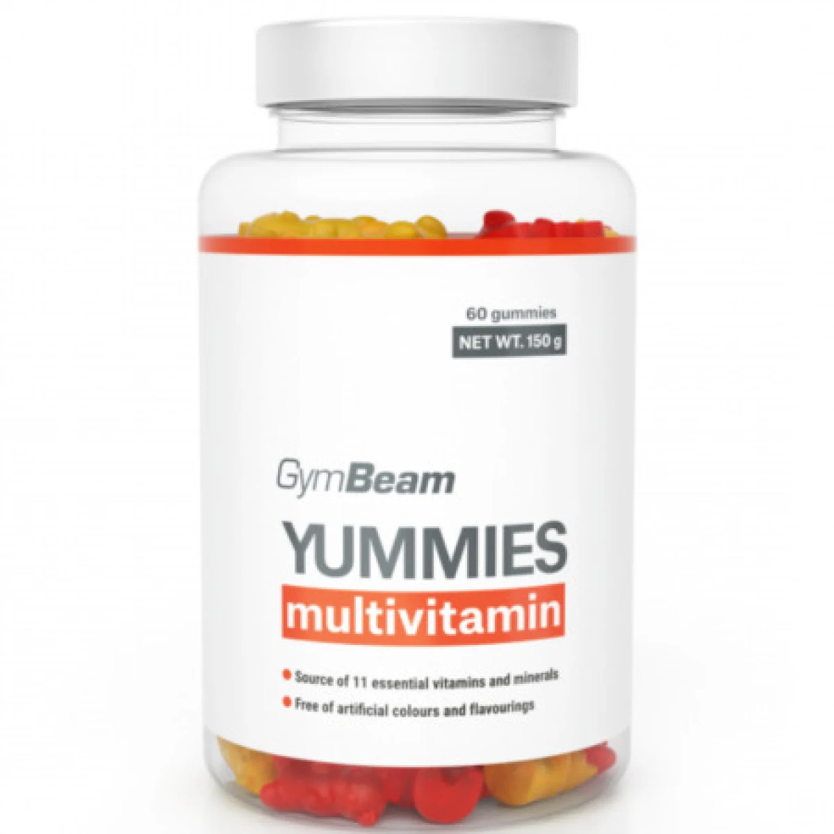 GYMBEAM Yummies multivitamín gumené medvedíky mix príchutí 60 ks · záber 1