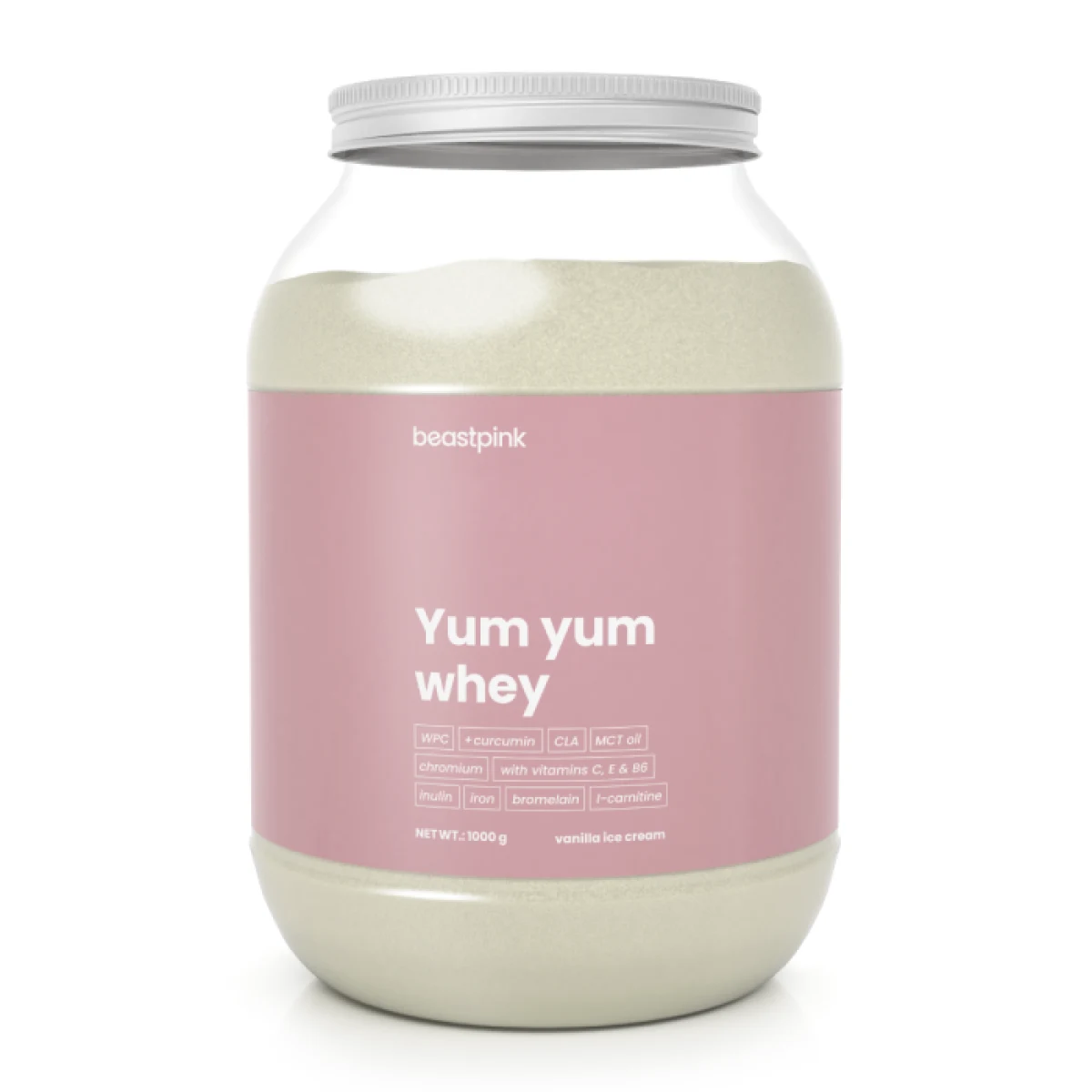 Yum Yum Whey - BeastPink - Вкус: Ванилов сладолед | Тегло: 1 g | Обем: 1000 g | Опаковка: 315 · záber 1