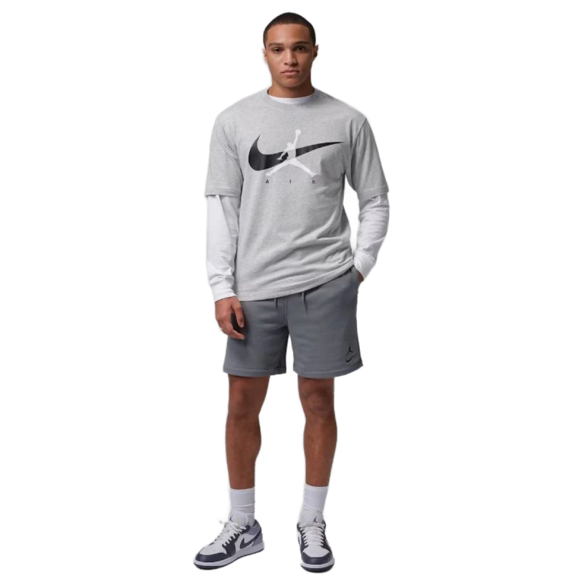 Pánske tričko s krátkym rukávom NIKE Jordan Brooklyn GREY HEATHER BLACK · záber 4