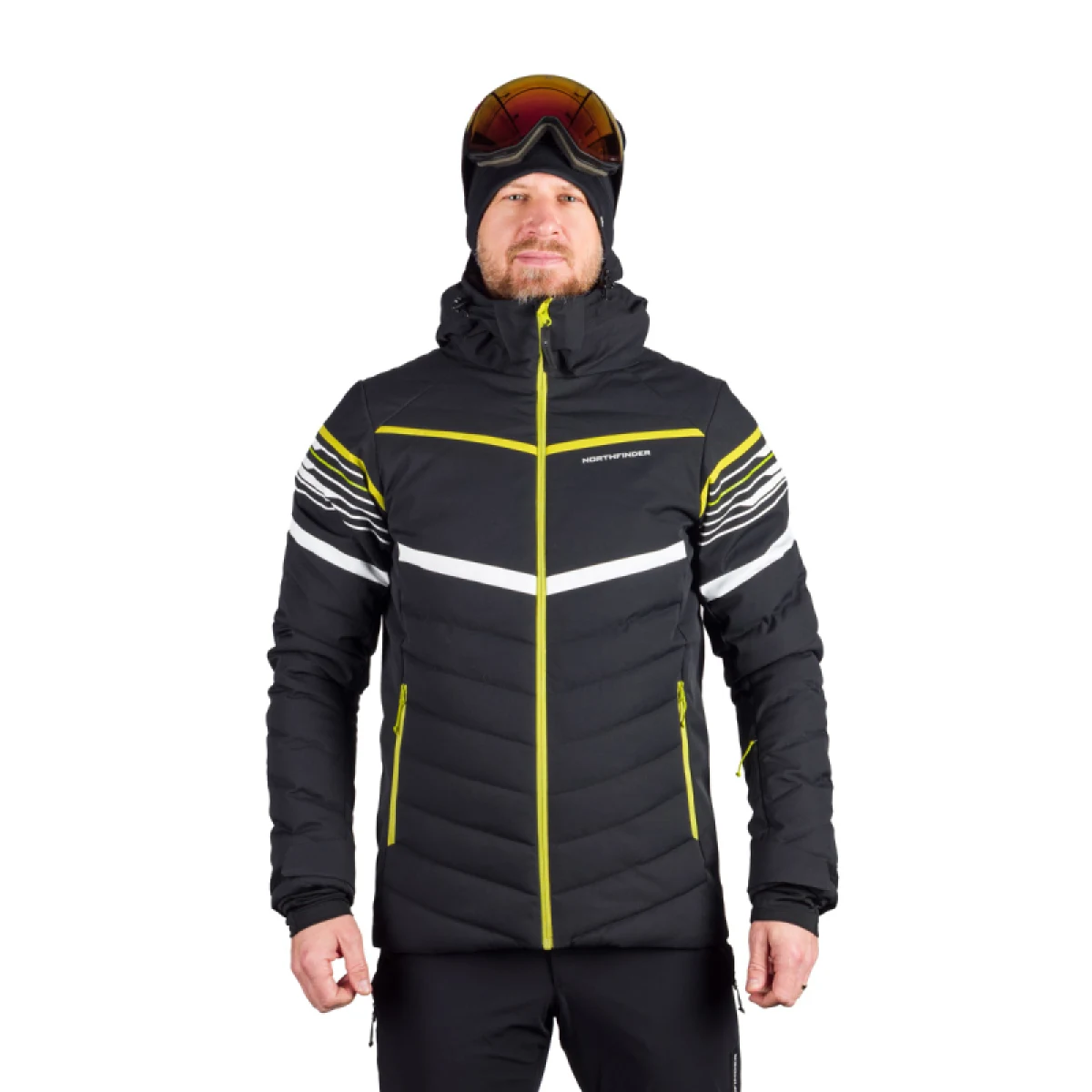 Pánská lyžařská bunda NORTHFINDER YAROGNEV-672blacklimegreen · záber 2