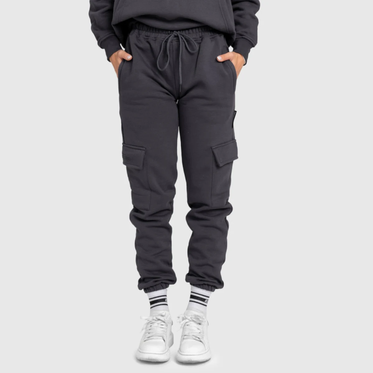 Dámske tepláky Iron Aesthetics Cargo, sivé · záber 2