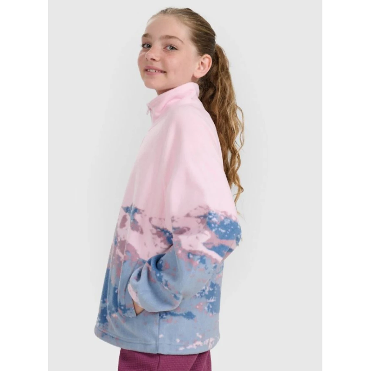 Dívčí fleecová mikina se zipem 4F JUNIOR FLEECE F344-4FJWAW25TFLEF344-91A-MULTICOLOUR 1 ALLOVER · záber 3