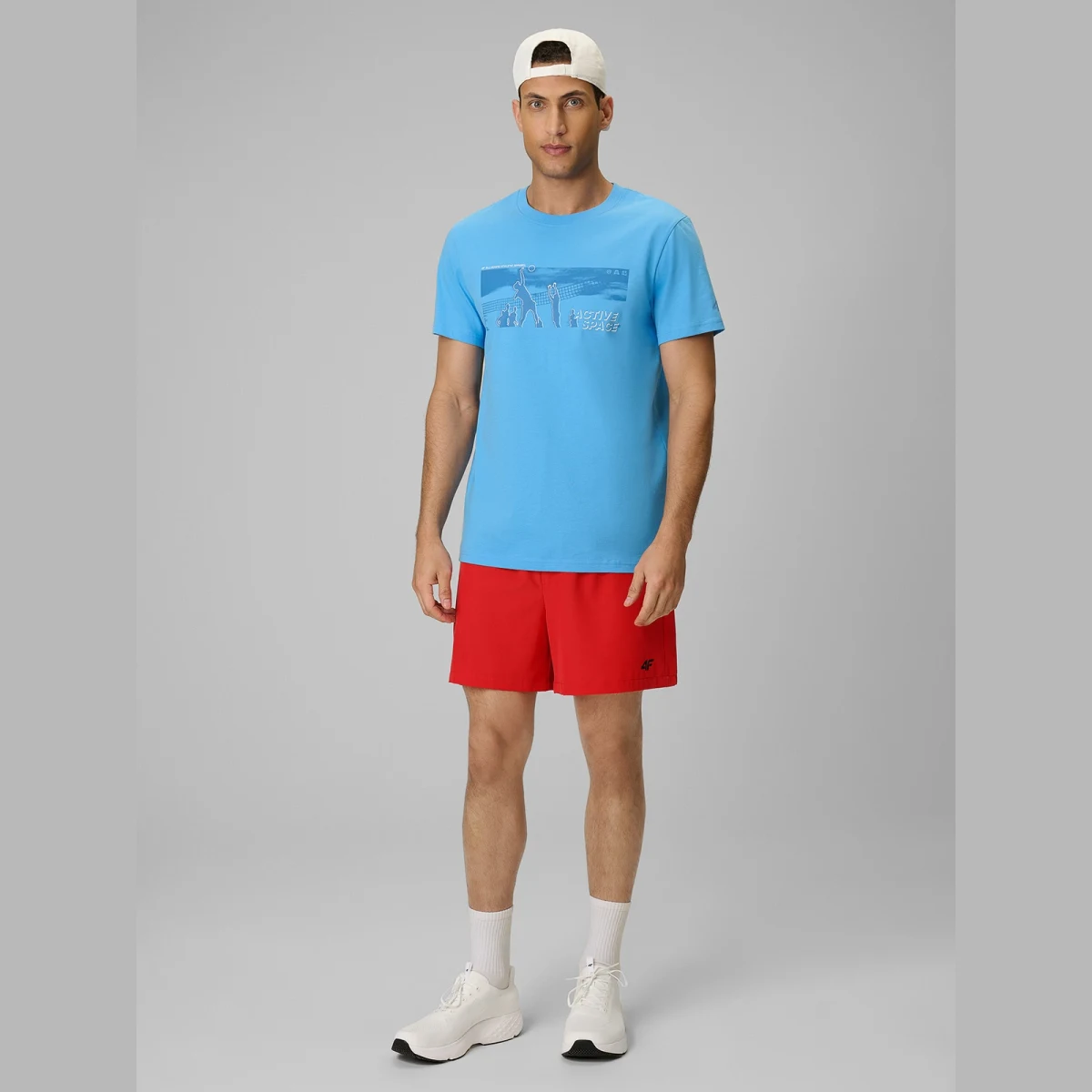 T-shirt regular s potiskem pánský - modrý · záber 2