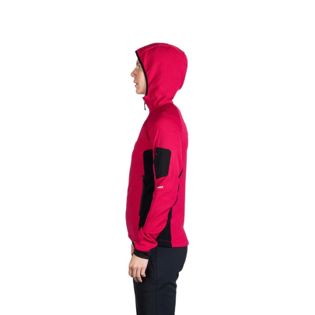 Dámská turistická mikina se zipem NORTHFINDER DARLA-577cherryblack · záber 4