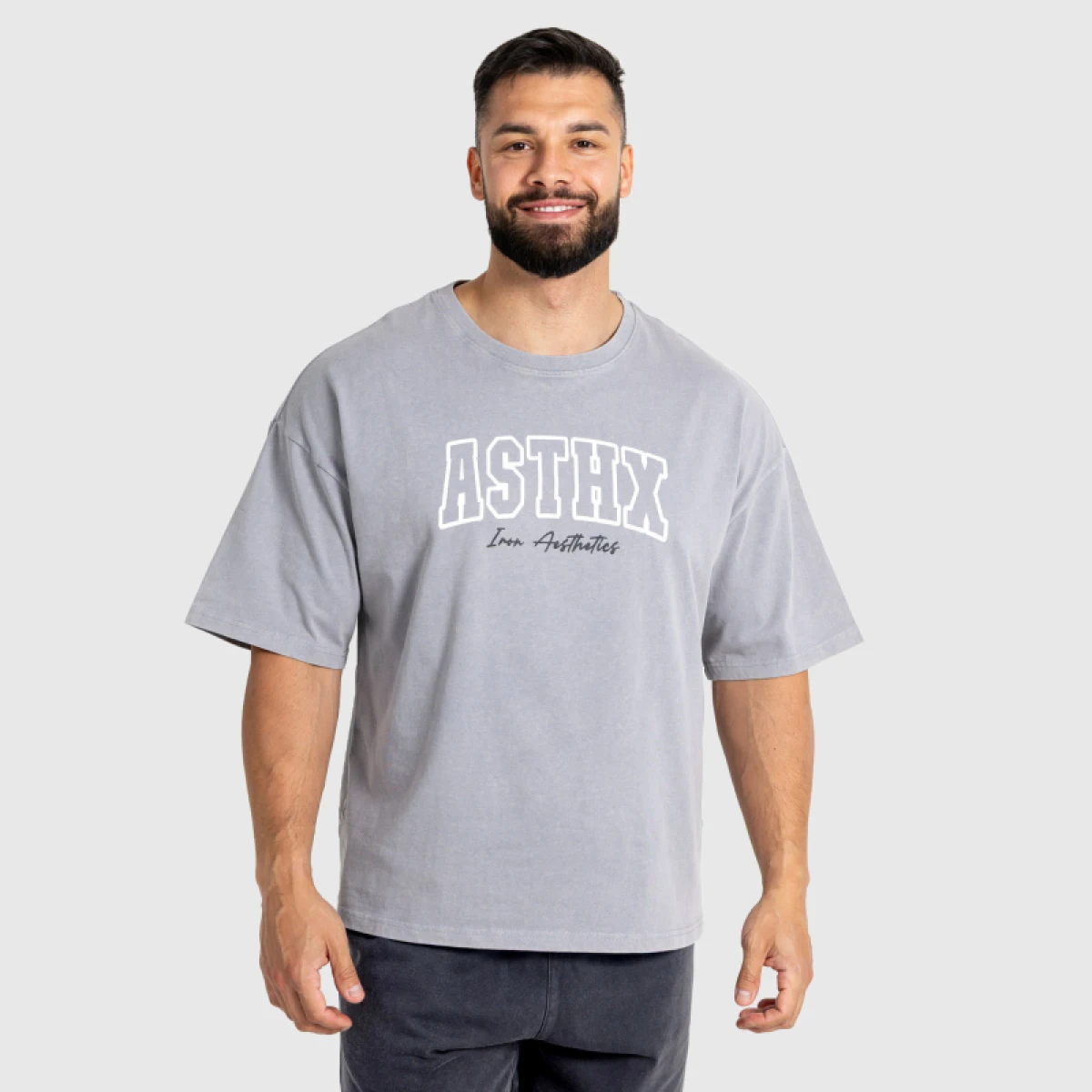 Férfi póló Iron Aesthetics ASTHX, washed grey · záber 1