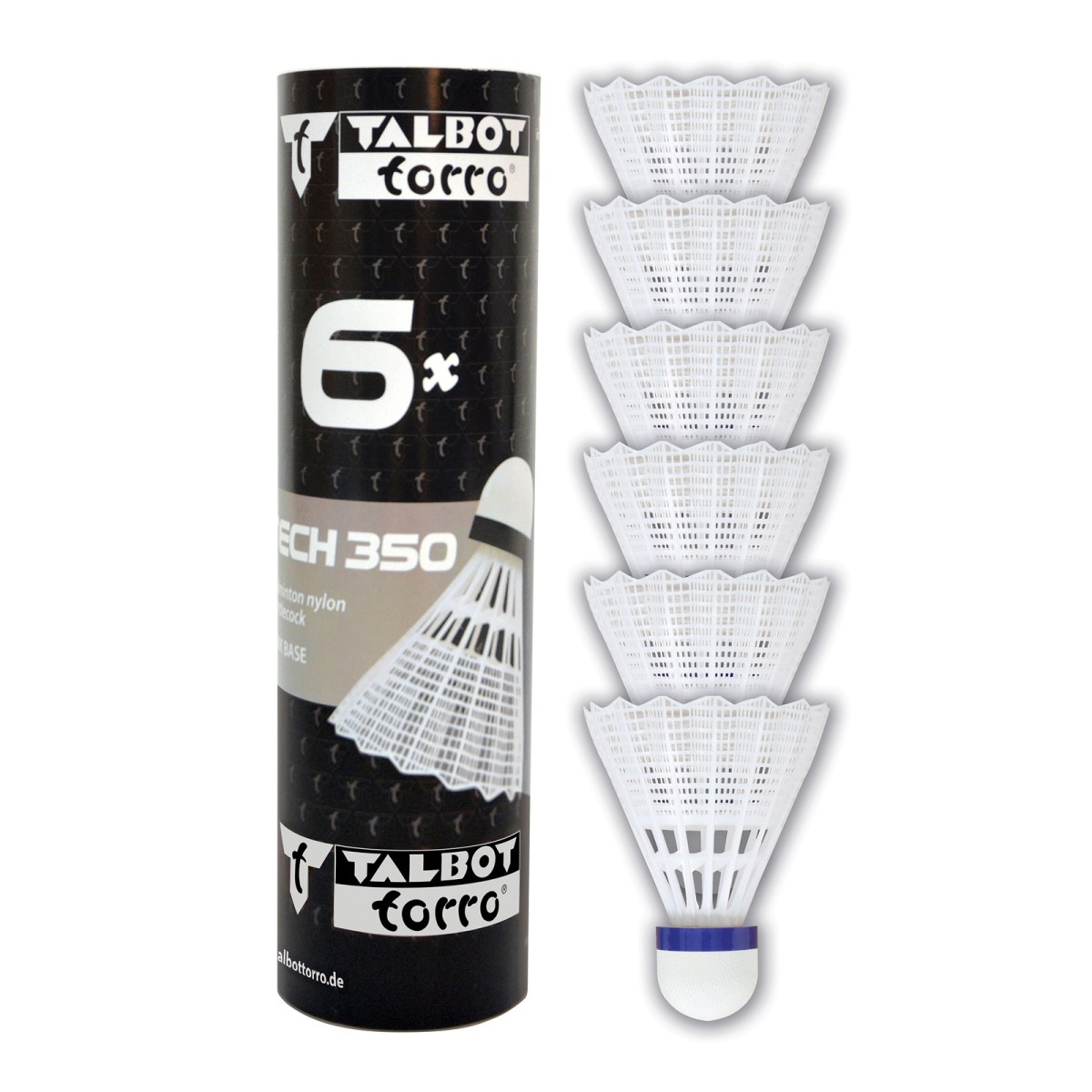 Badmintonové míčky TALBOT TORRO Tech 350 Medium 6ks - bílé · záber 1