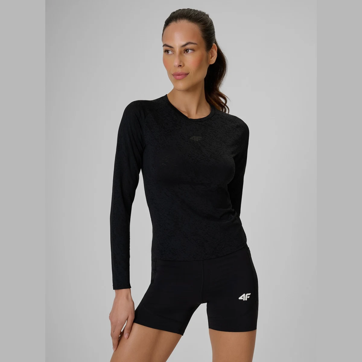 Tréninkový slim rychleschnoucí longsleeve dámský - černý · záber 1