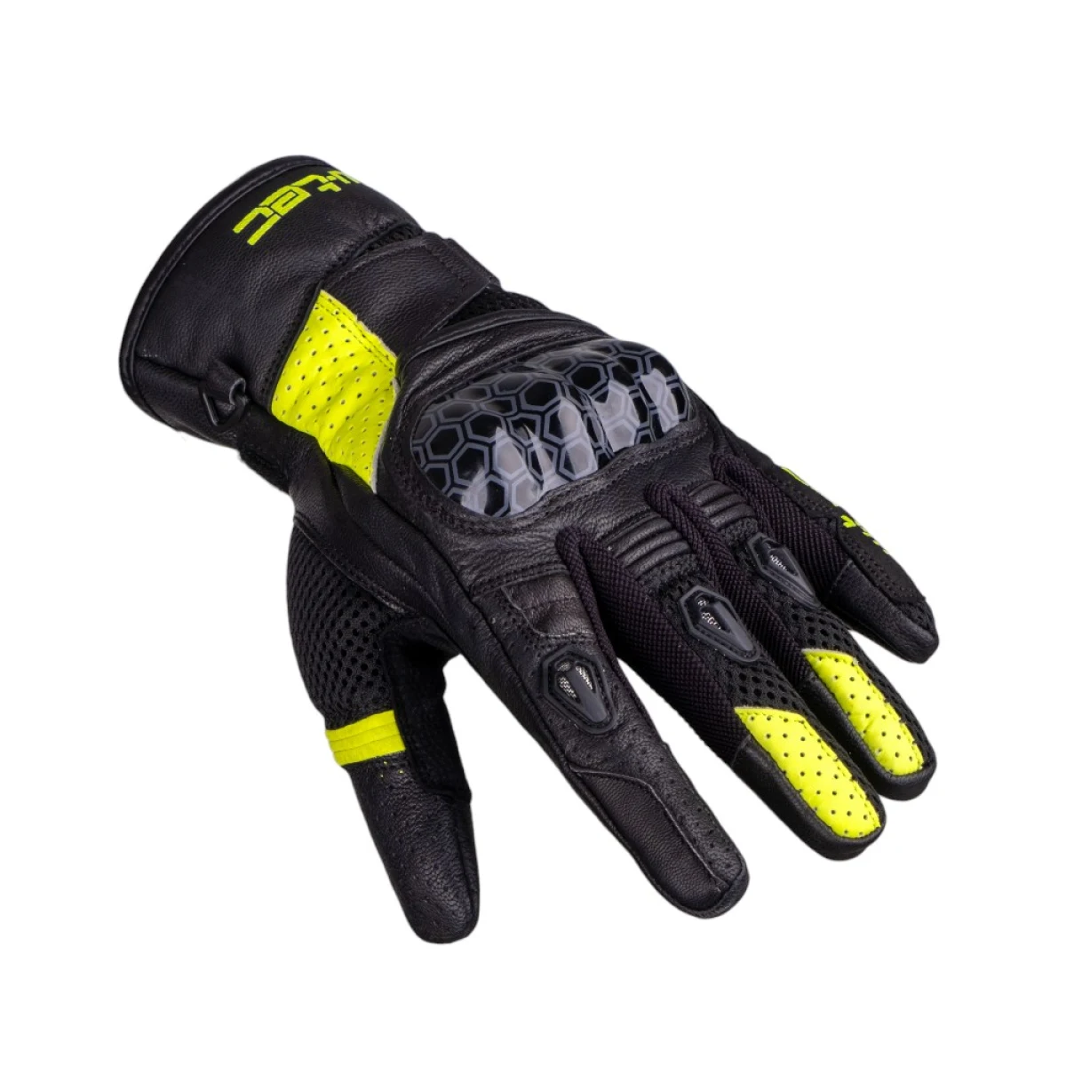 Moto rukavice W-TEC Kudavo Farba čierna-fluo, · záber 3