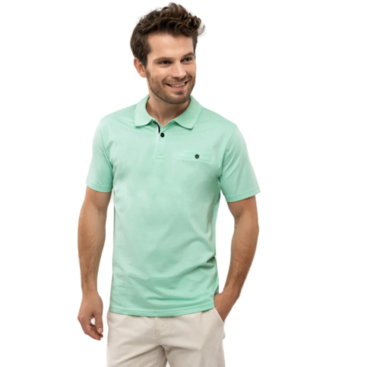 Pánské polo tričko s krátkým rukávem VOLCANO MARON 303-MINT · záber 1