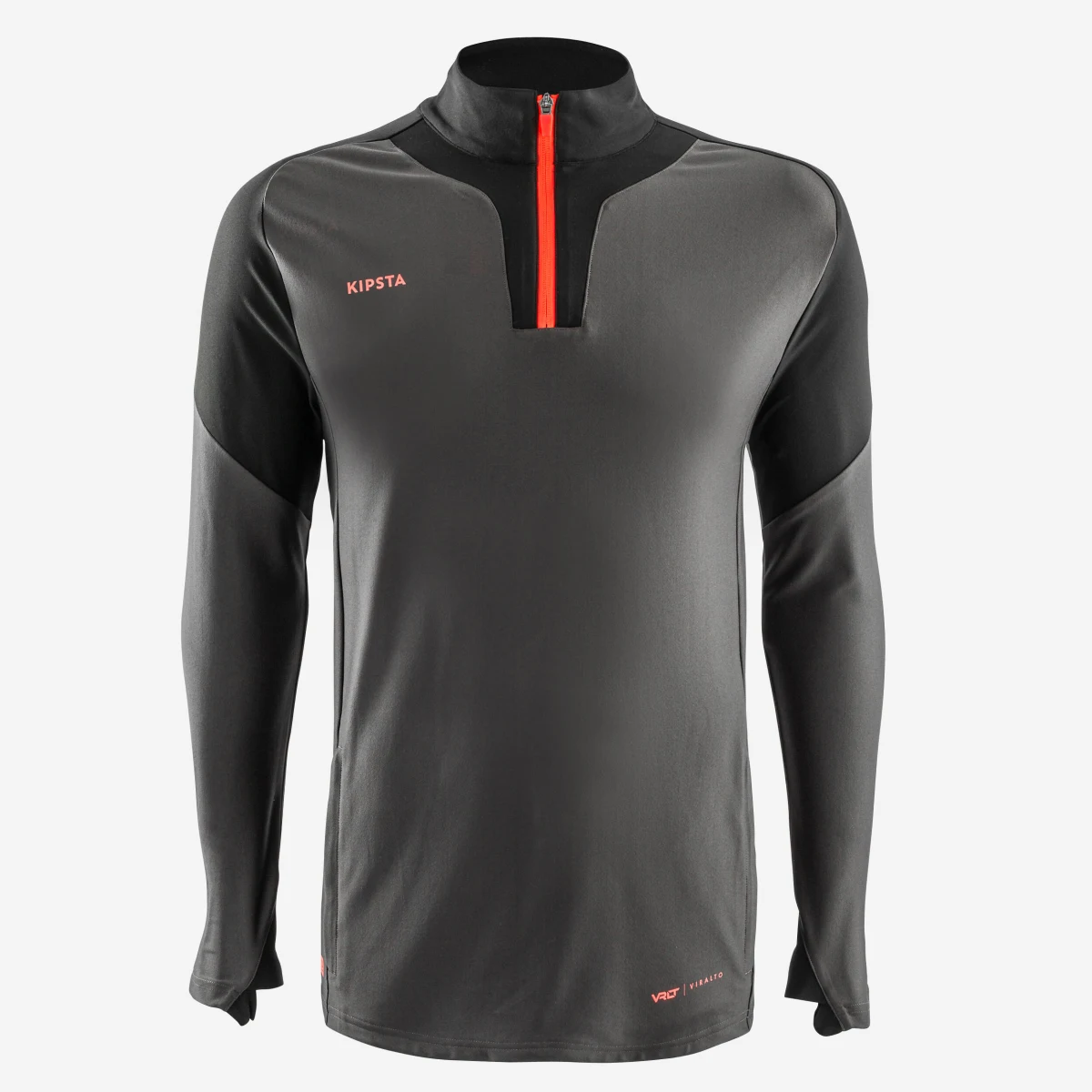 KIPSTA Futbalová mikina Viralto Axton 1/2 zips sivo-čierna s ružovým zipsom 2XL · záber 1