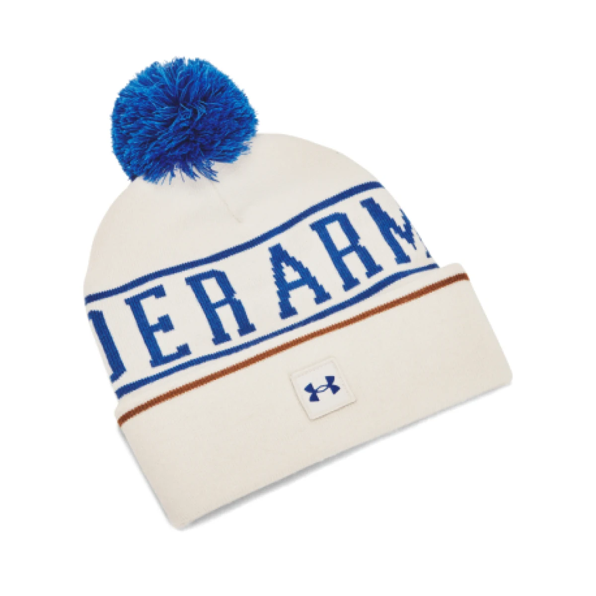 Pánská zimní čepice UNDER ARMOUR M Halftime Pom Beanie-WHT 110 · záber 1