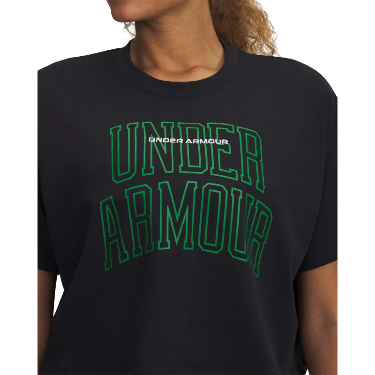 Dámské tričko s krátkým rukávem UNDER ARMOUR UA W VARSITY MIX HW SS CROP-BLK · záber 2