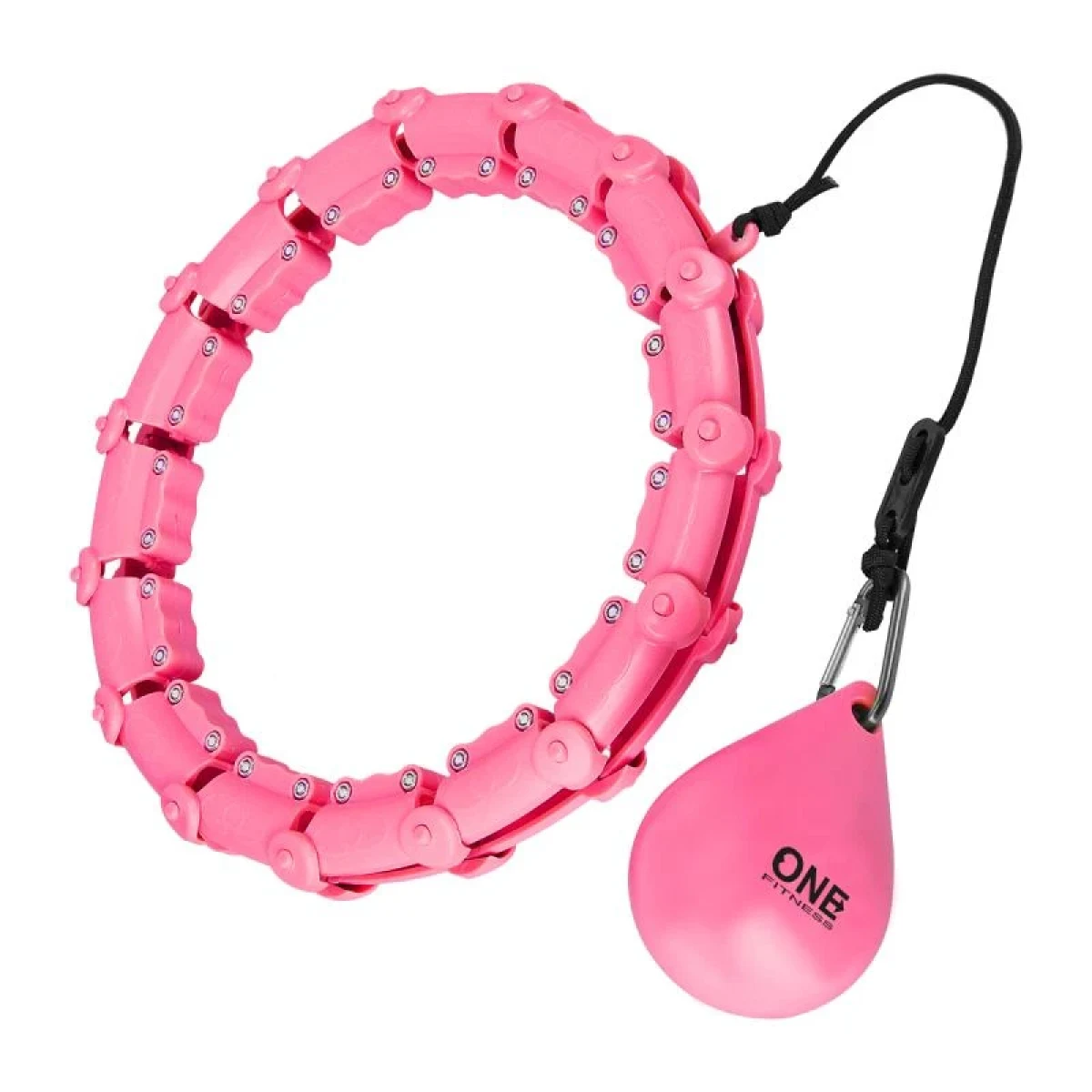 ONE FITNESS Masážní hula hoop OHA02 se závažím růžová · záber 1