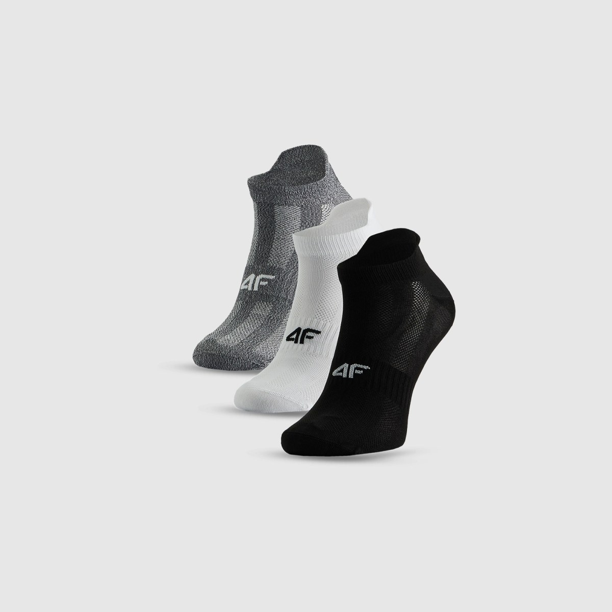 Tréningové krátke ponožky (3-pack) pánske - sivé+biele+čierne · záber 1