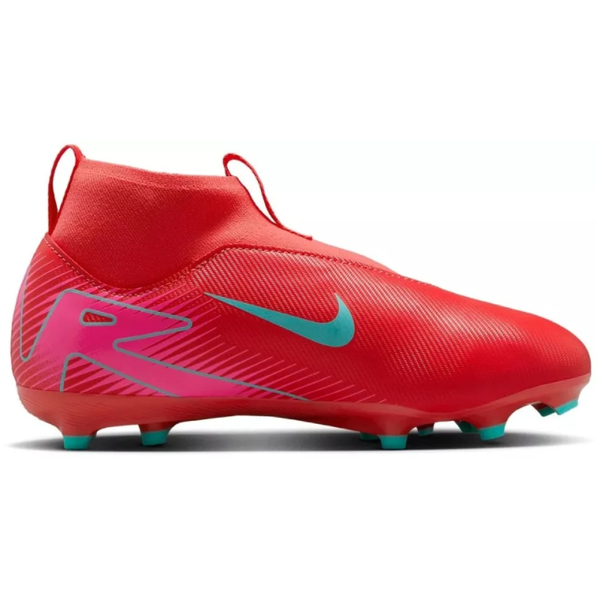 Chlapecké fotbalové kopačky outdoorové NIKE Mercurial Superfly 10 Academy Jr FG MG ember glow aurora green · záber 2