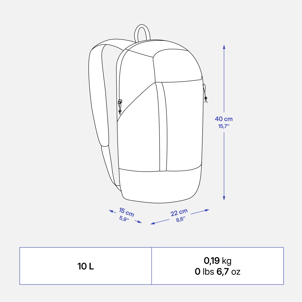 QUECHUA Turistický batoh Arpenaz 100 10 l zelený bez · záber 2