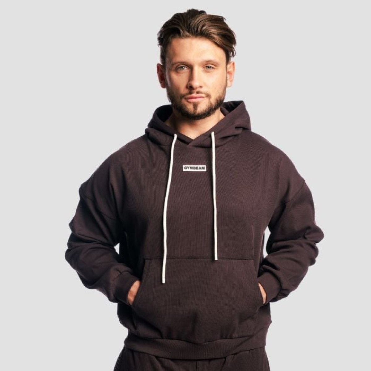 GymBeam Mikina Aura Hoodie Tee Brown L · záber 1