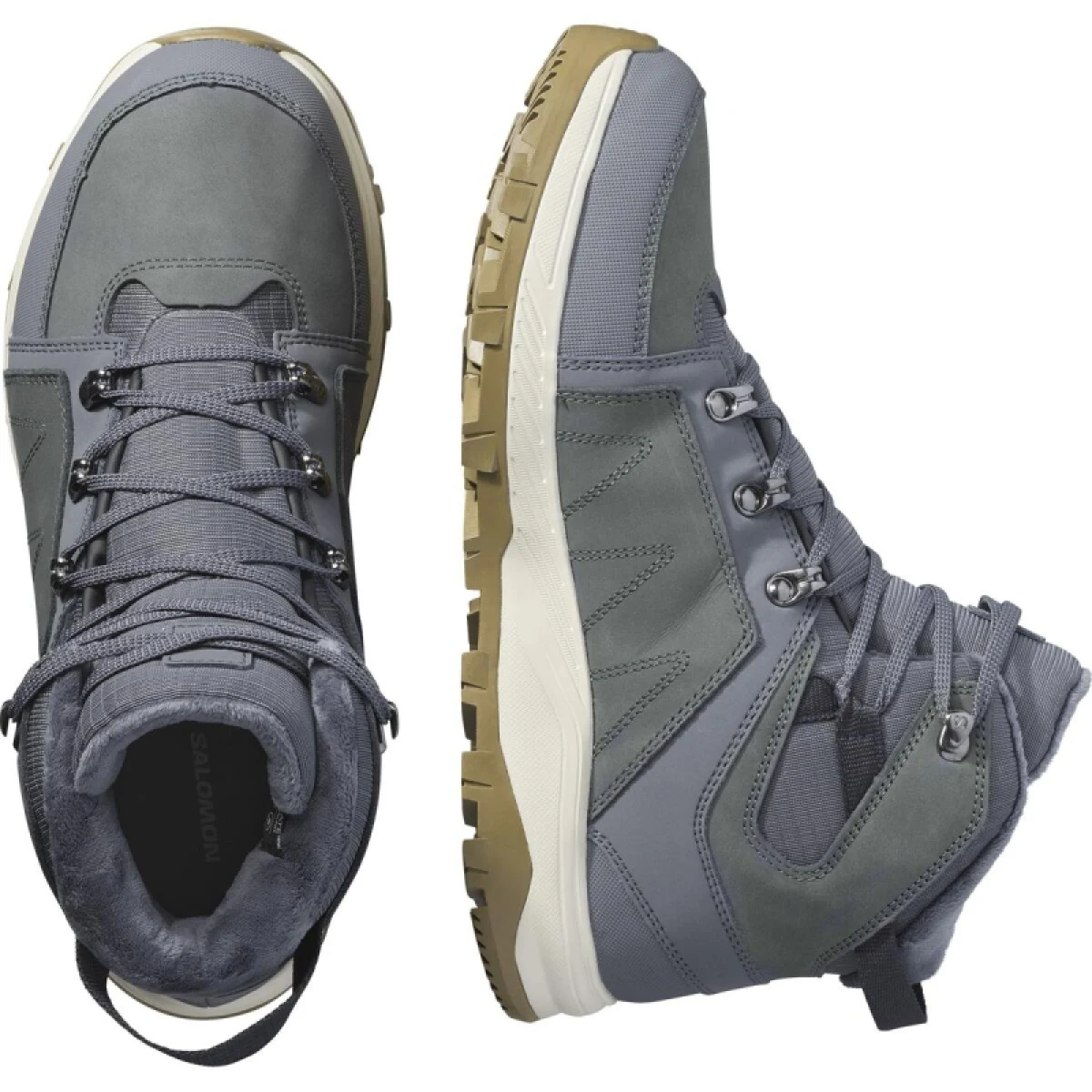 Pánske členkové zimné topánky SALOMON Outchill TS WP M turbulence rainy day dark navy · záber 4
