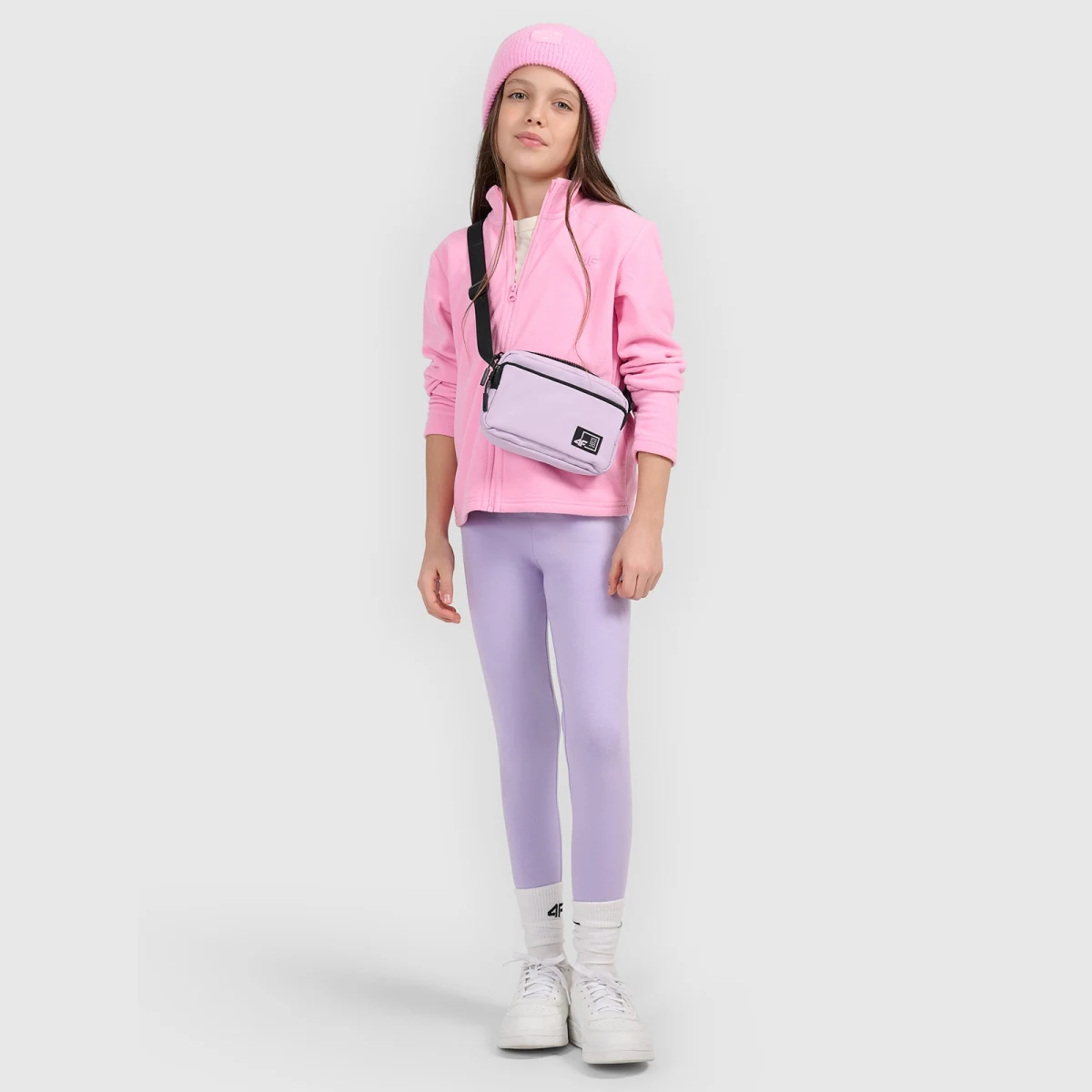 Dívčí regular fleece bez kapuce - růžový · záber 2