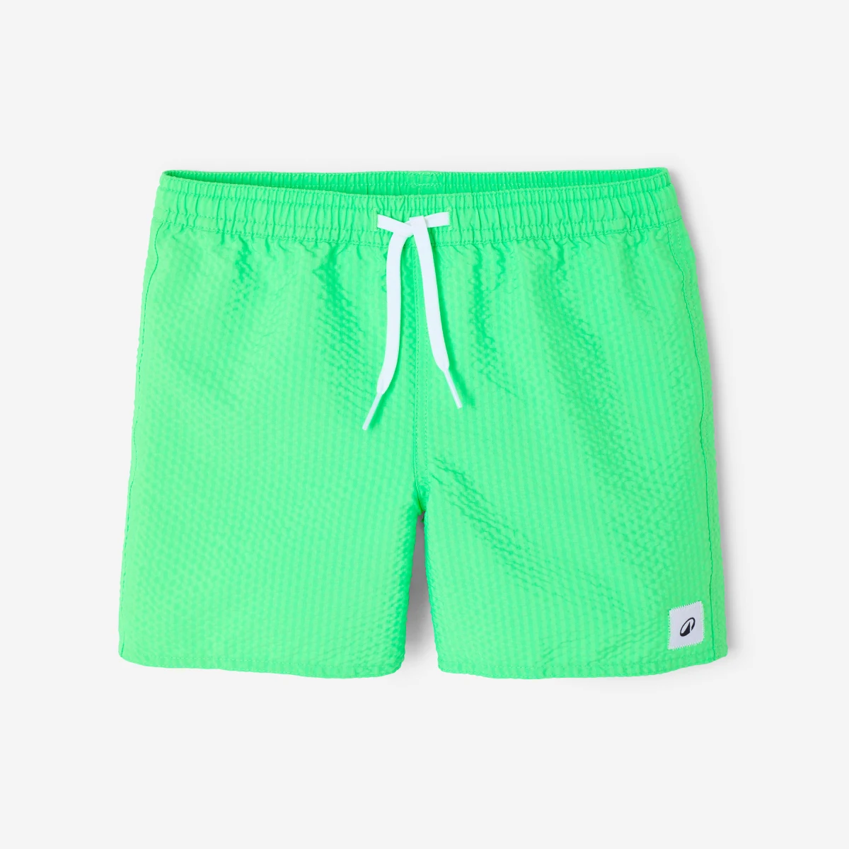 DECATHLON Detské plážové šortky 100 textúrované zelené 5-6 r (113-122 cm) · záber 1