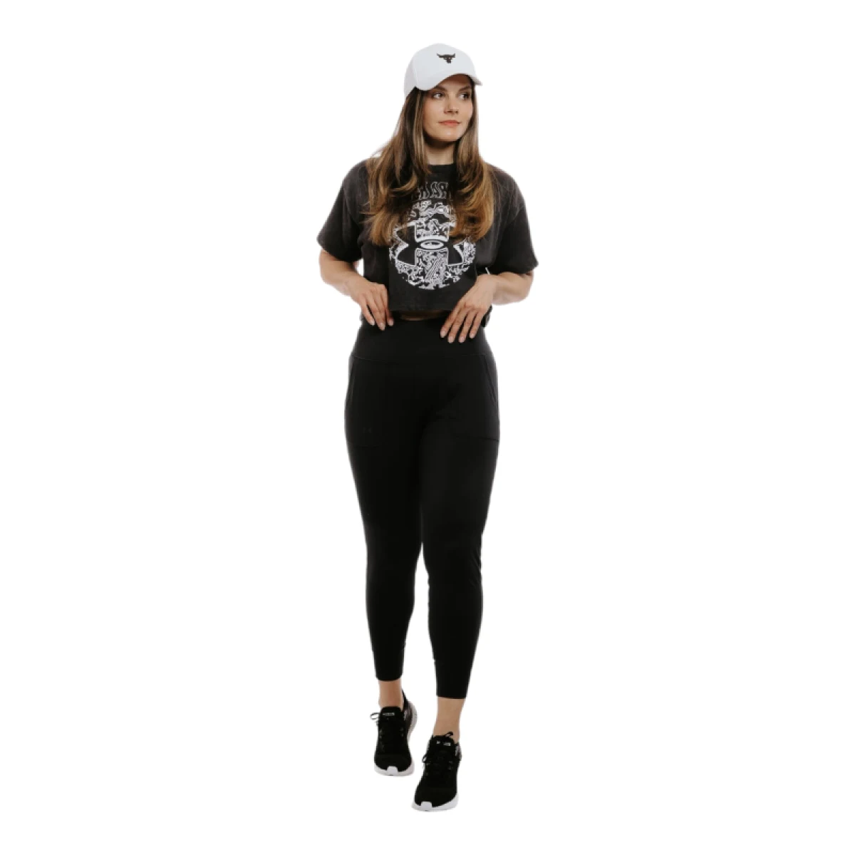 Dámské tričko s krátkým rukávem UNDER ARMOUR UA HW Dusk to Dawn Crop SS-BLK · záber 2
