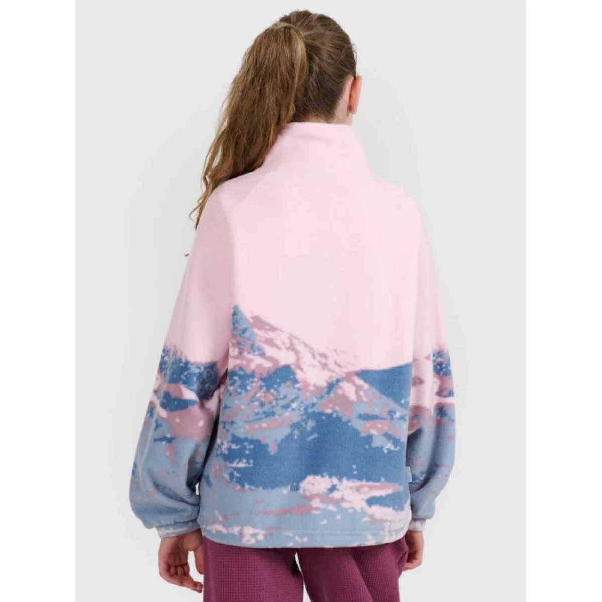 Dívčí fleecová mikina se zipem 4F JUNIOR FLEECE F344-4FJWAW25TFLEF344-91A-MULTICOLOUR 1 ALLOVER · záber 4