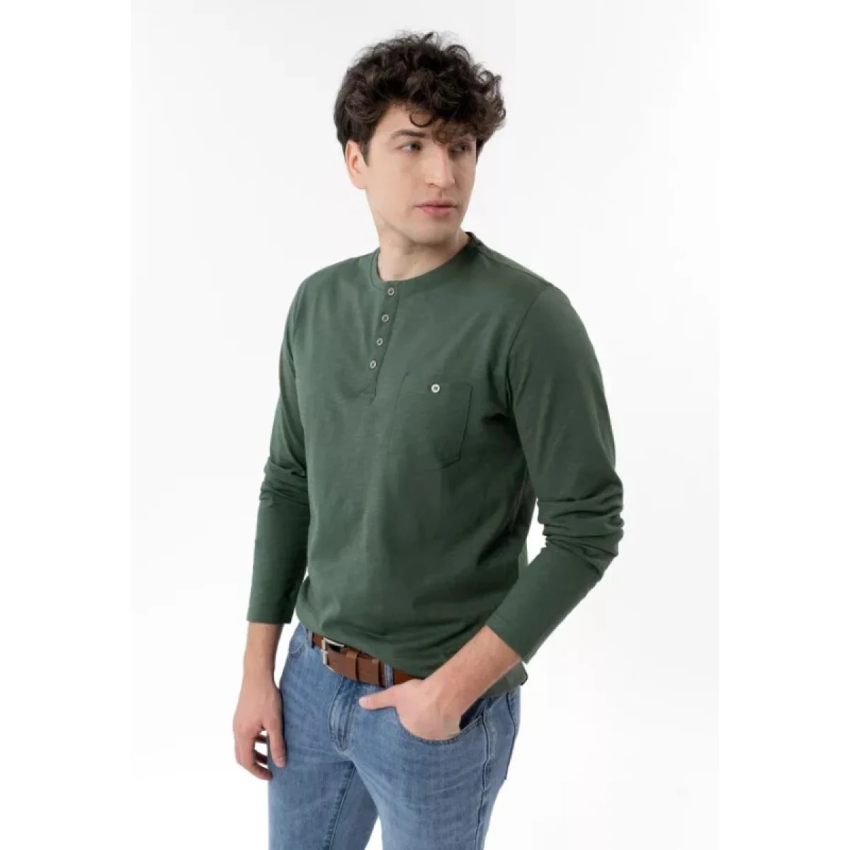 Pánske tričko s dlhým rukávom VOLCANO L-CASH-GREEN · záber 2