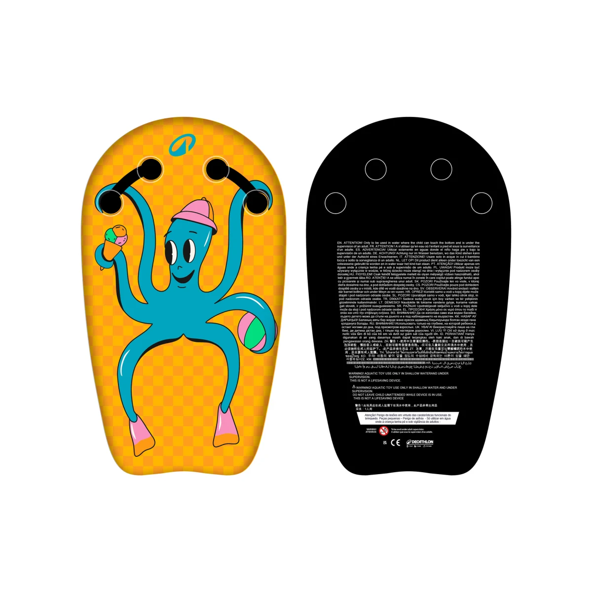 DECATHLON Detský bodyboard Bodyatu 4 – 8 rokov žltý s rukoväťami XS · záber 1