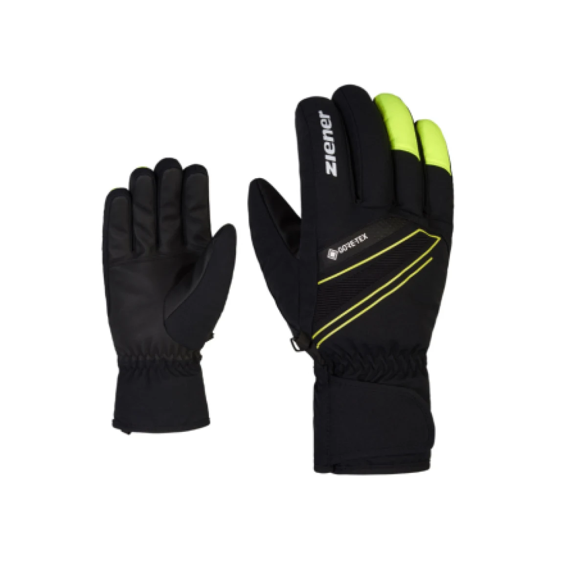 Pánské lyžařské rukavice ZIENER GUNAR GTX-801083-12737-black poison yellow · záber 1