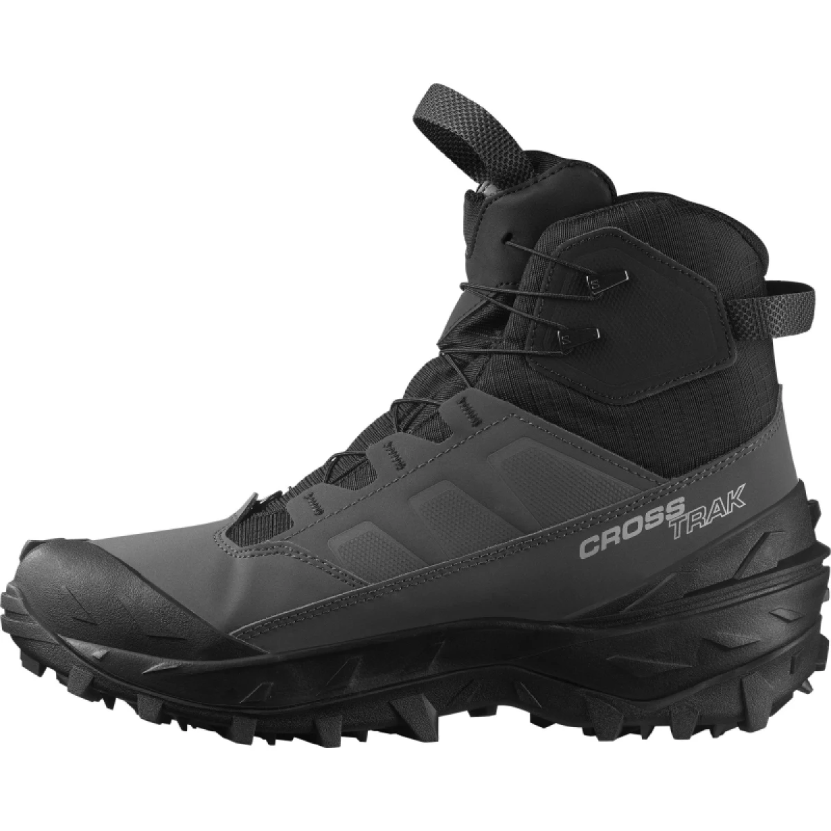 Pánske vysoké zimné topánky SALOMON Crosstrack Powder WP M asphalt black sharkskin · záber 3