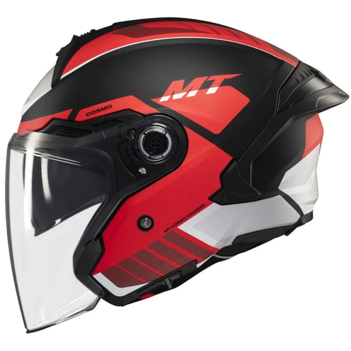 MT Helmets Cosmo SV Cruiser matná červeno-černo-šedá - Velikost: 55-56 | Barva: Čierna · záber 1