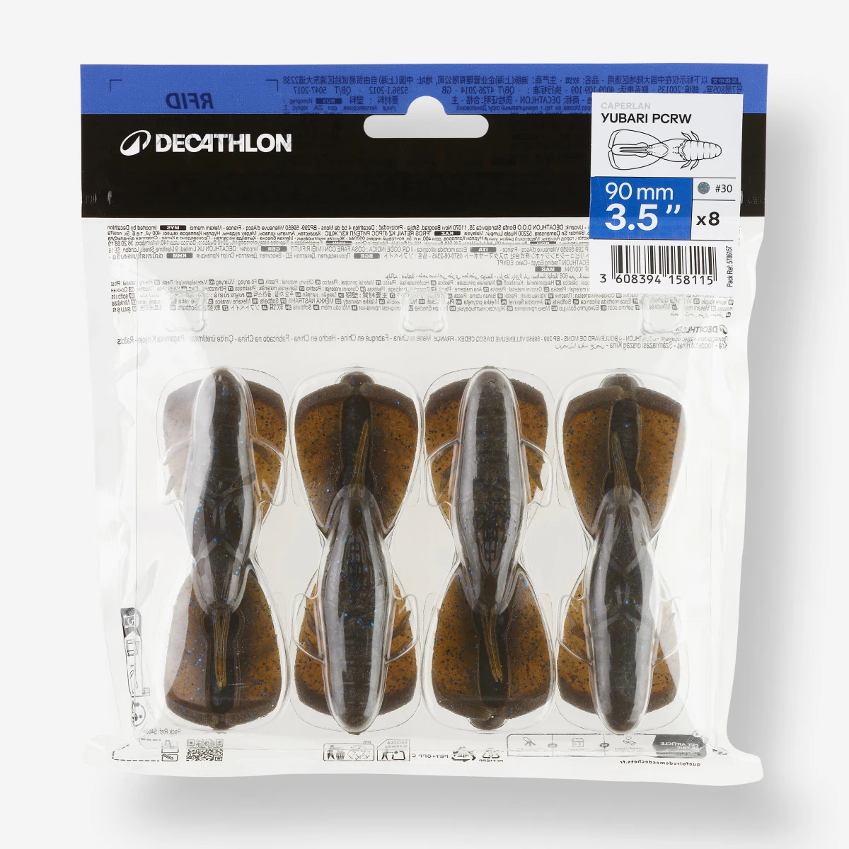 CAPERLAN Mäkká umelá nástraha s atraktantom Yubari PCRW 3,5" Pumpkin Blue Punching Craw 9 cm - 3,5" · záber 2