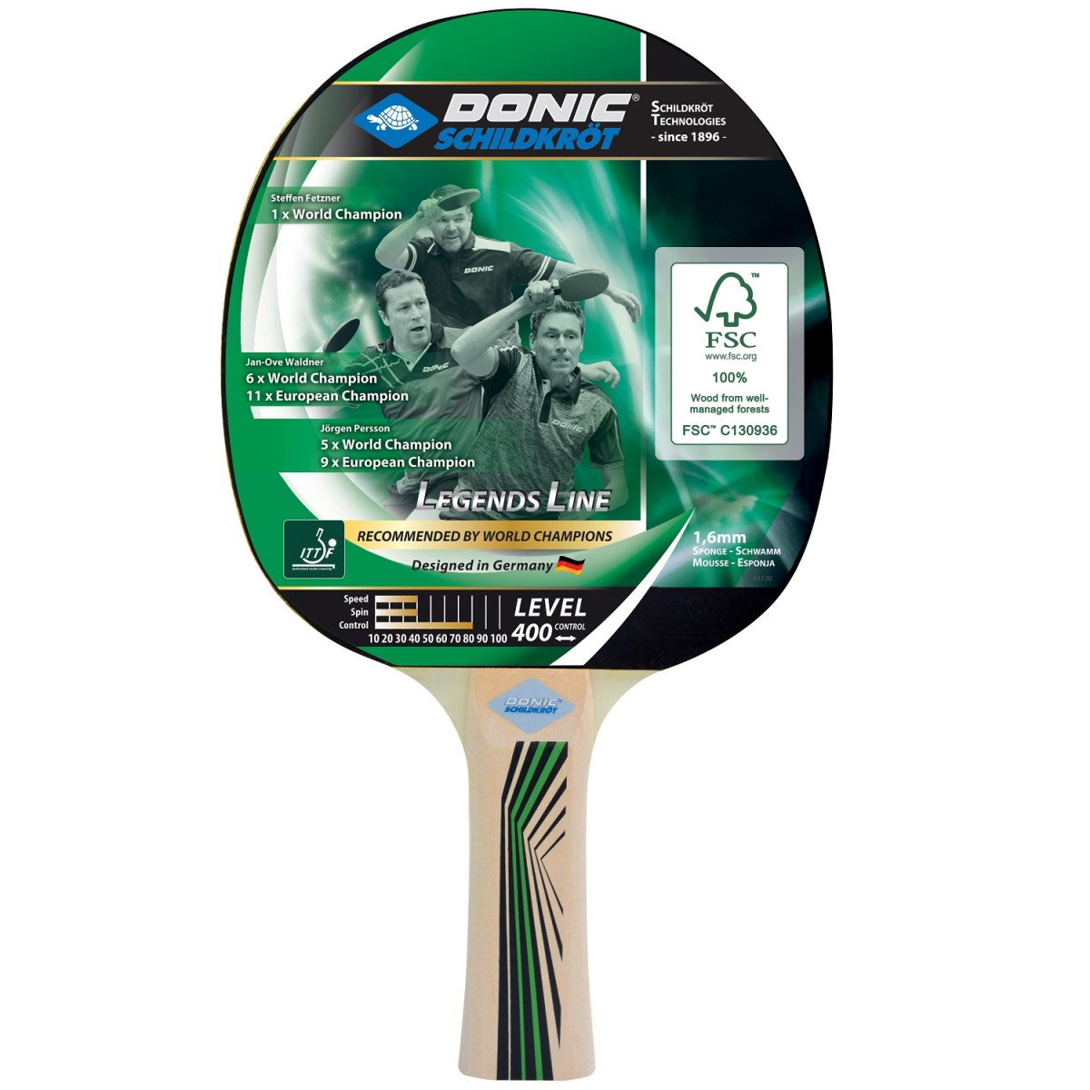 Raketa na stolný tenis DONIC Legends 400 FSC · záber 1