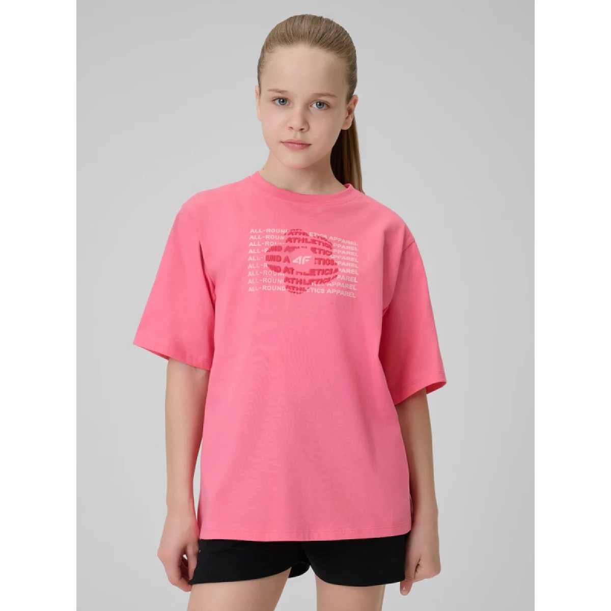 Dievčenské tričko s krátkym rukávom 4F JUNIOR TSHIRT F3302-54S-PINK · záber 2