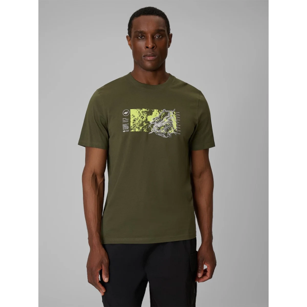 Pánské tričko s krátkým rukávem 4F TSHIRT M2823-43S-KHAKI · záber 4