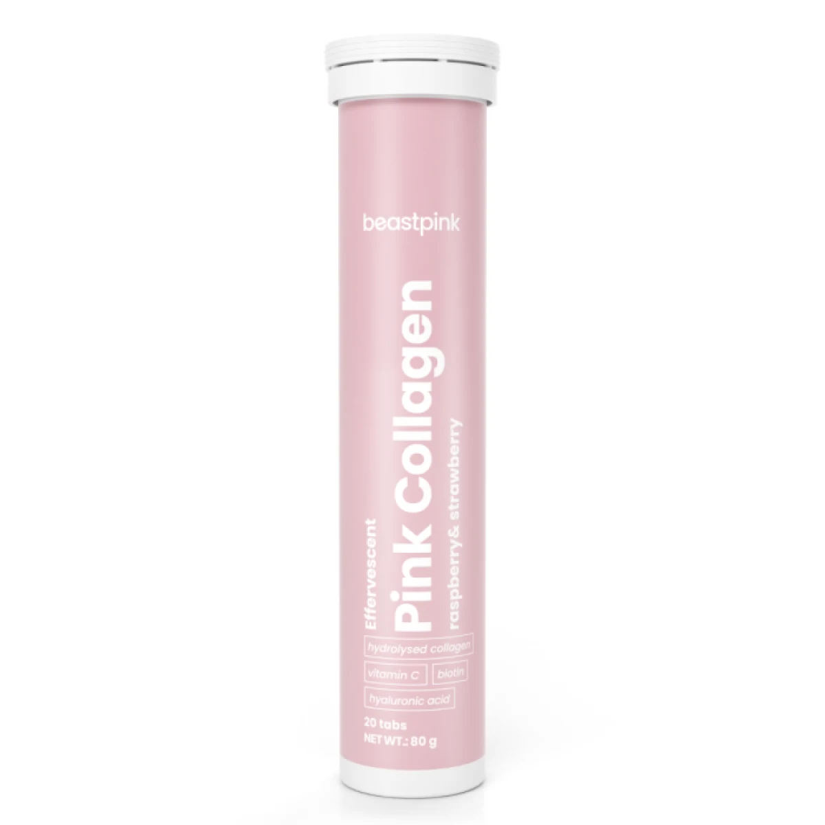 BeastPink Šumivý Pink Collagen 20 tab. jahodová malina · záber 1