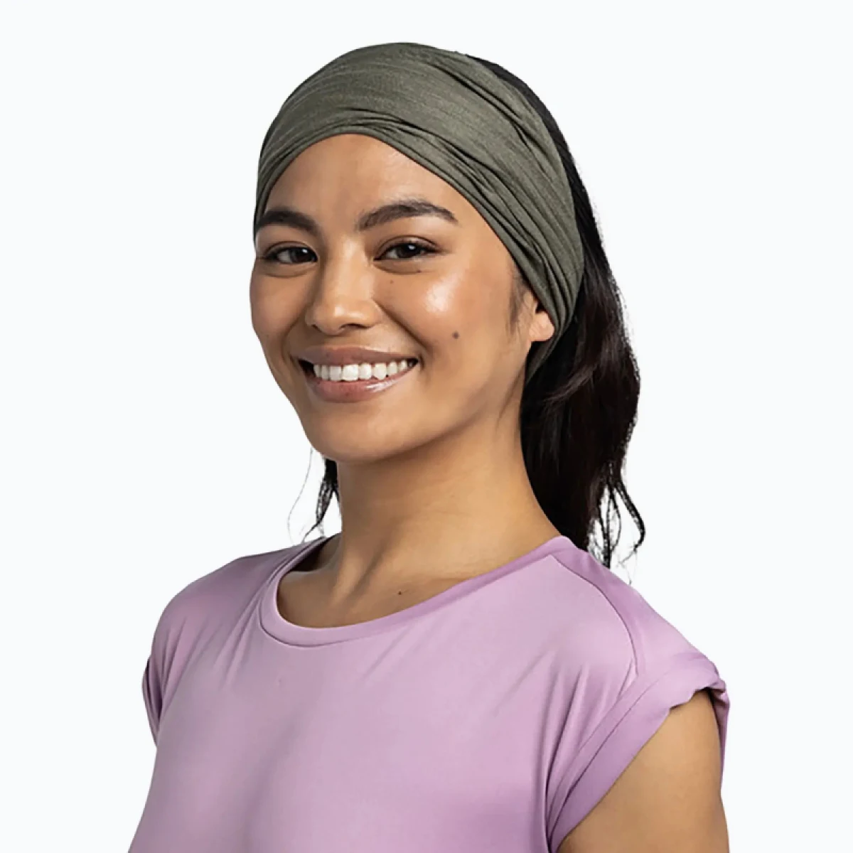 Multifunkčná šatka BUFF COOLNET UV SOLID KHAKI · záber 4