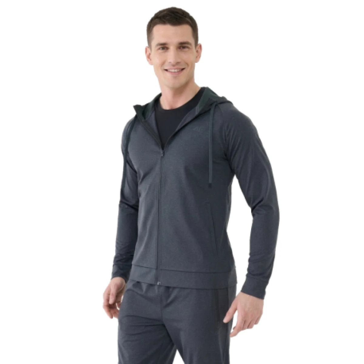 Pánska tréningová mikina so zipsom 4F SWEATSHIRT FNK M631-22M-ANTHRACITE MELANGE · záber 1