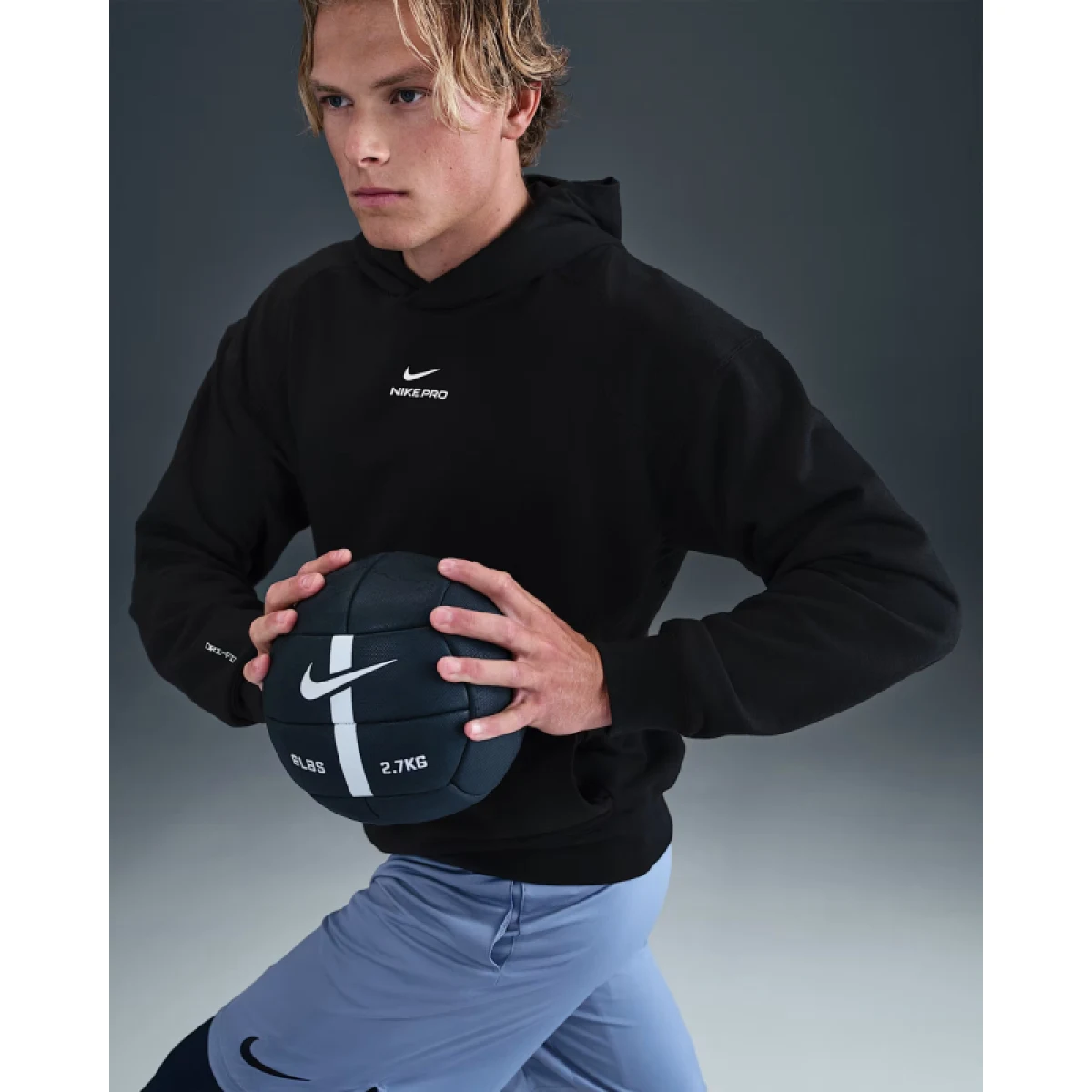 Pánská tréninková mikina s kapucí NIKE PRO M NP DF NPT MIDLAYER HOODIE BLACK WHITE · záber 3