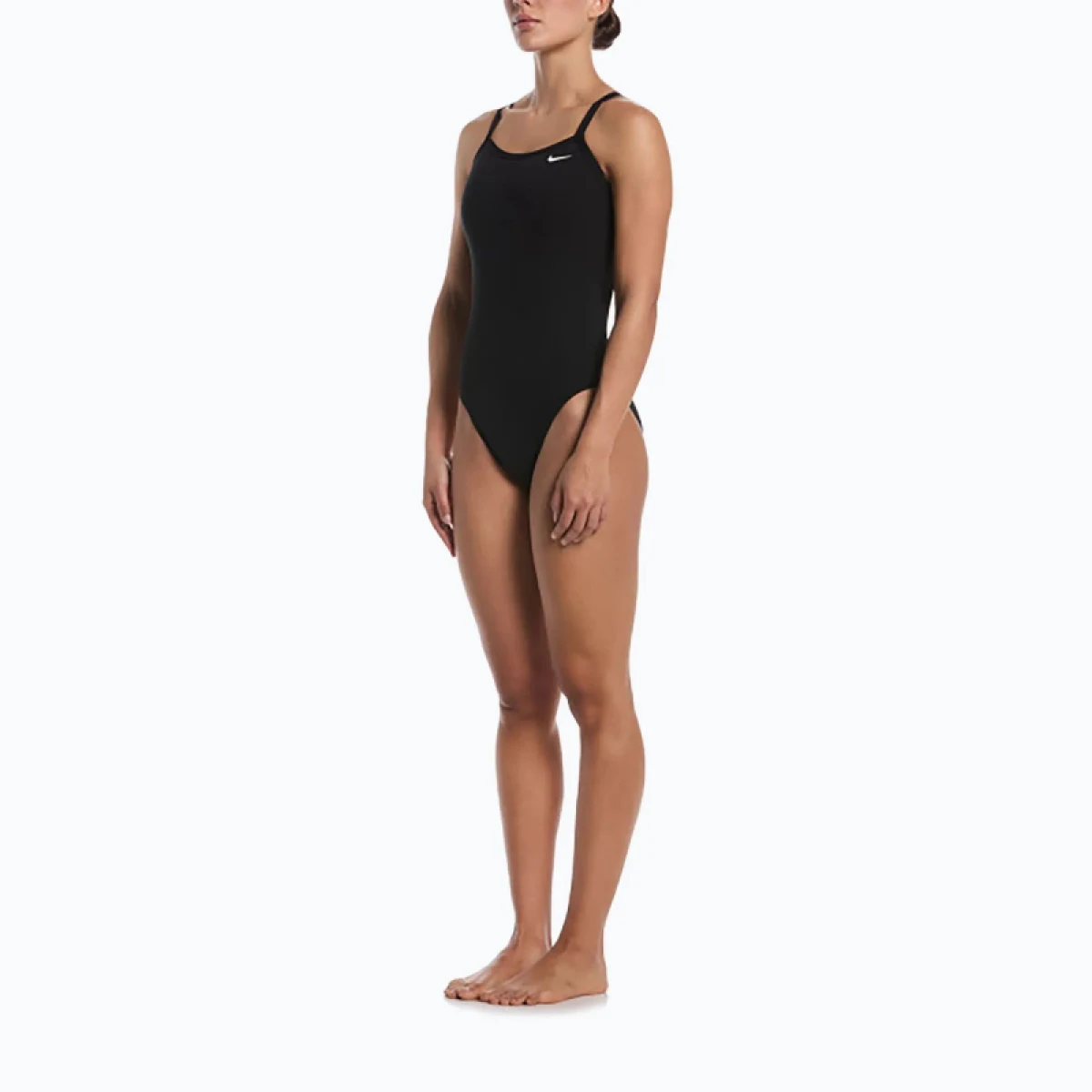 Női egyrészes fürdőruhák NIKE SWIM Solid Rib Black · záber 4