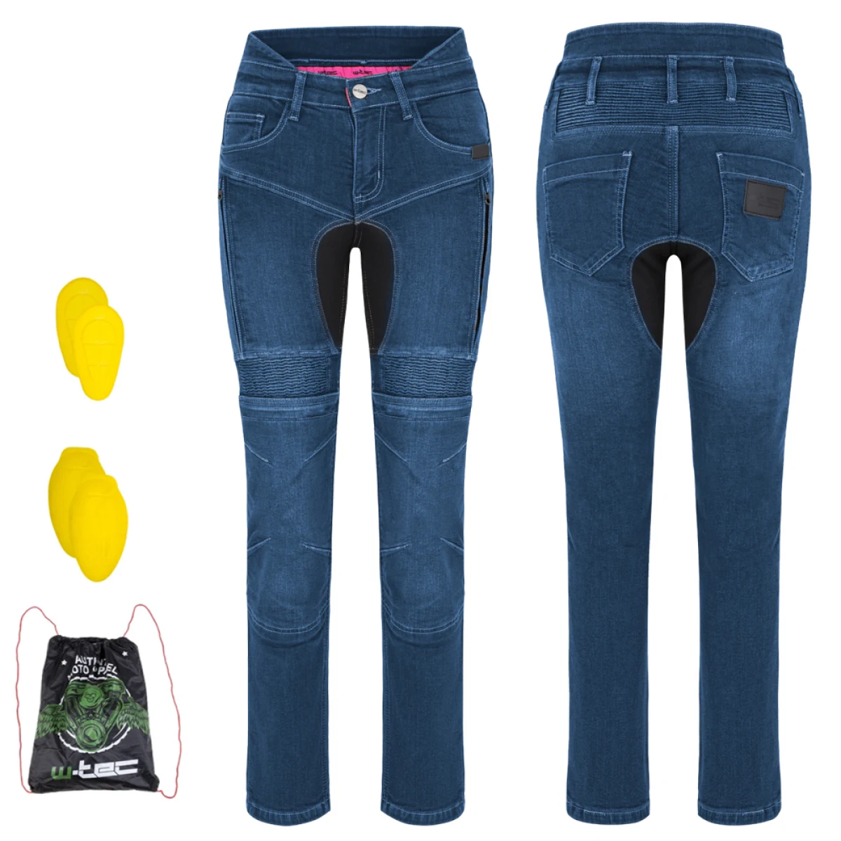 Dámske moto jeansy W-TEC Biterilla Eva Lady Farba čierna, · záber 1