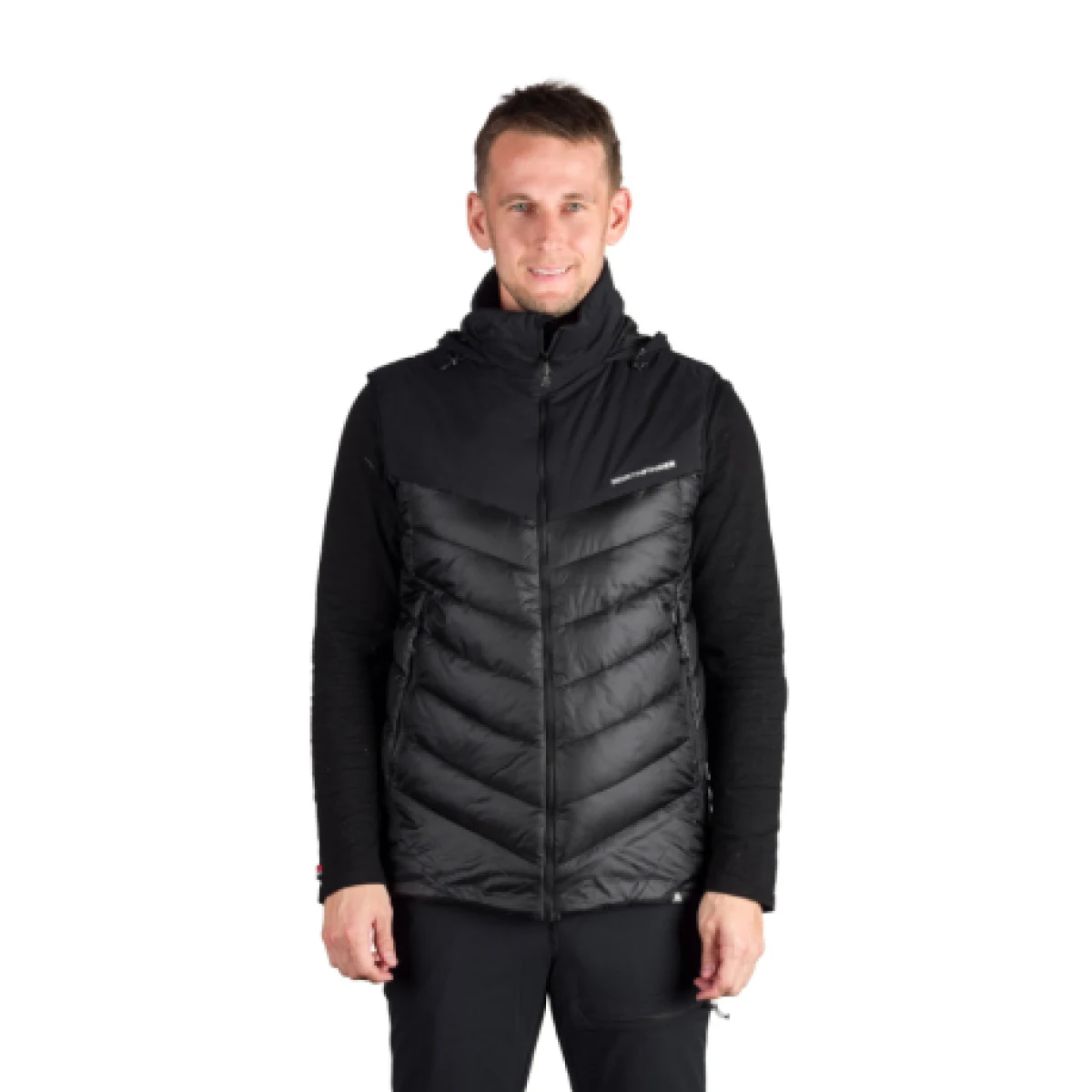 Pánska turistická vesta s kapucňou NORTHFINDER JEDRICK-270blackblack · záber 1